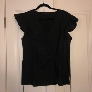 JCrew Ruffle Sleeve, Tie Waste, Peplum Blouse, 14T
